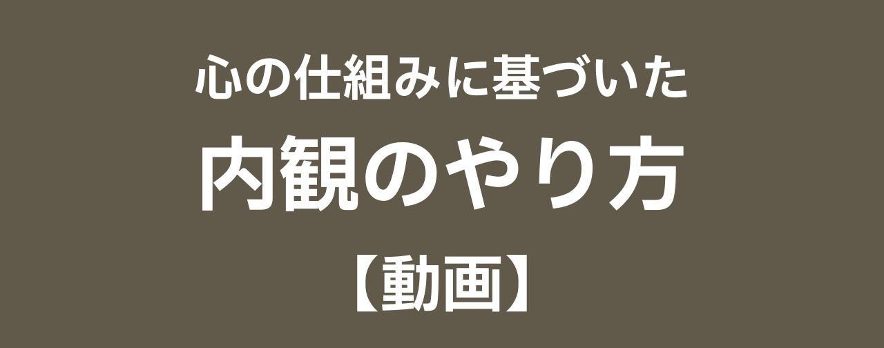 心の仕組みに基づいた内観のやり方　動画